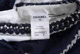 Chanel Navy & White Folded Detail Dress SZ 36