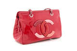 Chanel Red & Pink Lipstick Patent Leather Handbag