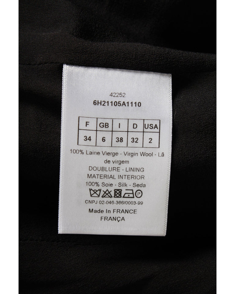 Dior Double-Breasted Coat Dress in Black Wool
