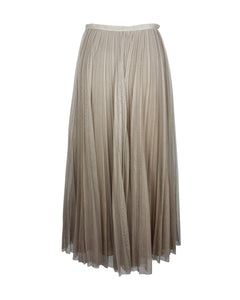 Dior Pleated Gradient Maxi Skirt in Beige Silk & Tulle