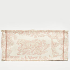 Dior Pink Embroidery Canvas Medium Book Tote..