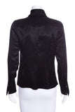 Chanel Black Silk Satin Blouse SZ 38