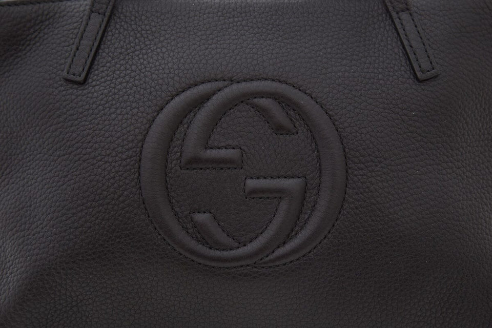 Gucci Black Small Pebbled Leather Soho Handbag
