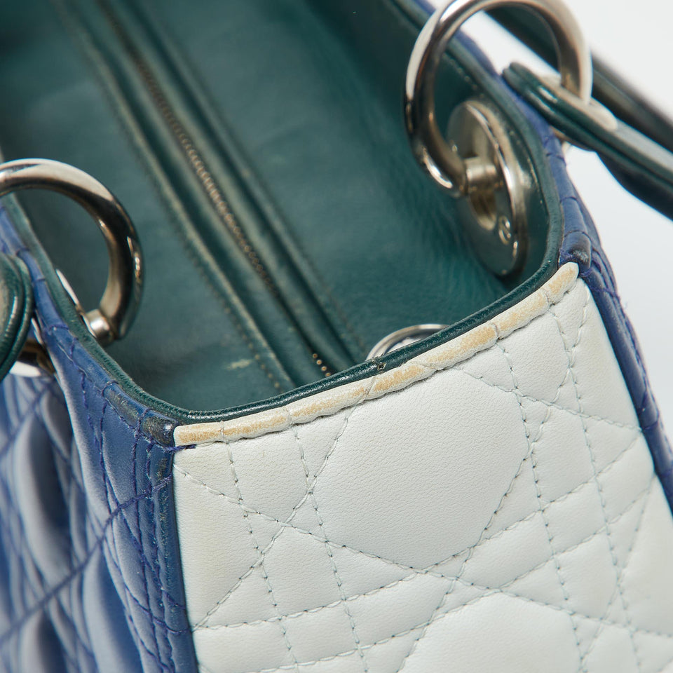 Dior Multicolor Cannage Leather Medium Lady Dior Tote