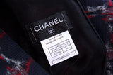 Chanel F/W 2008 Navy & Red Patterned Silk Top Dress SZ 36