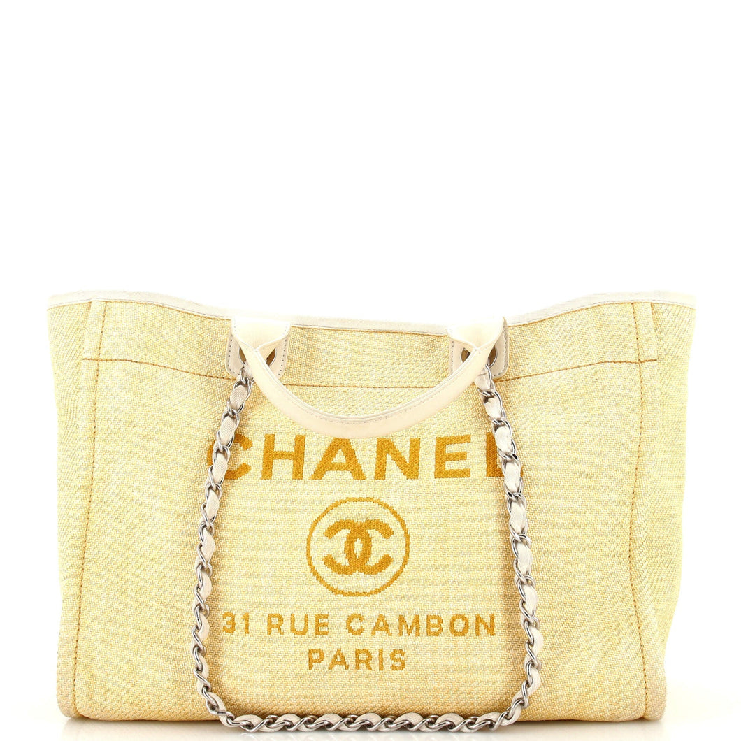 CHANEL Deauville Tote Raffia Medium