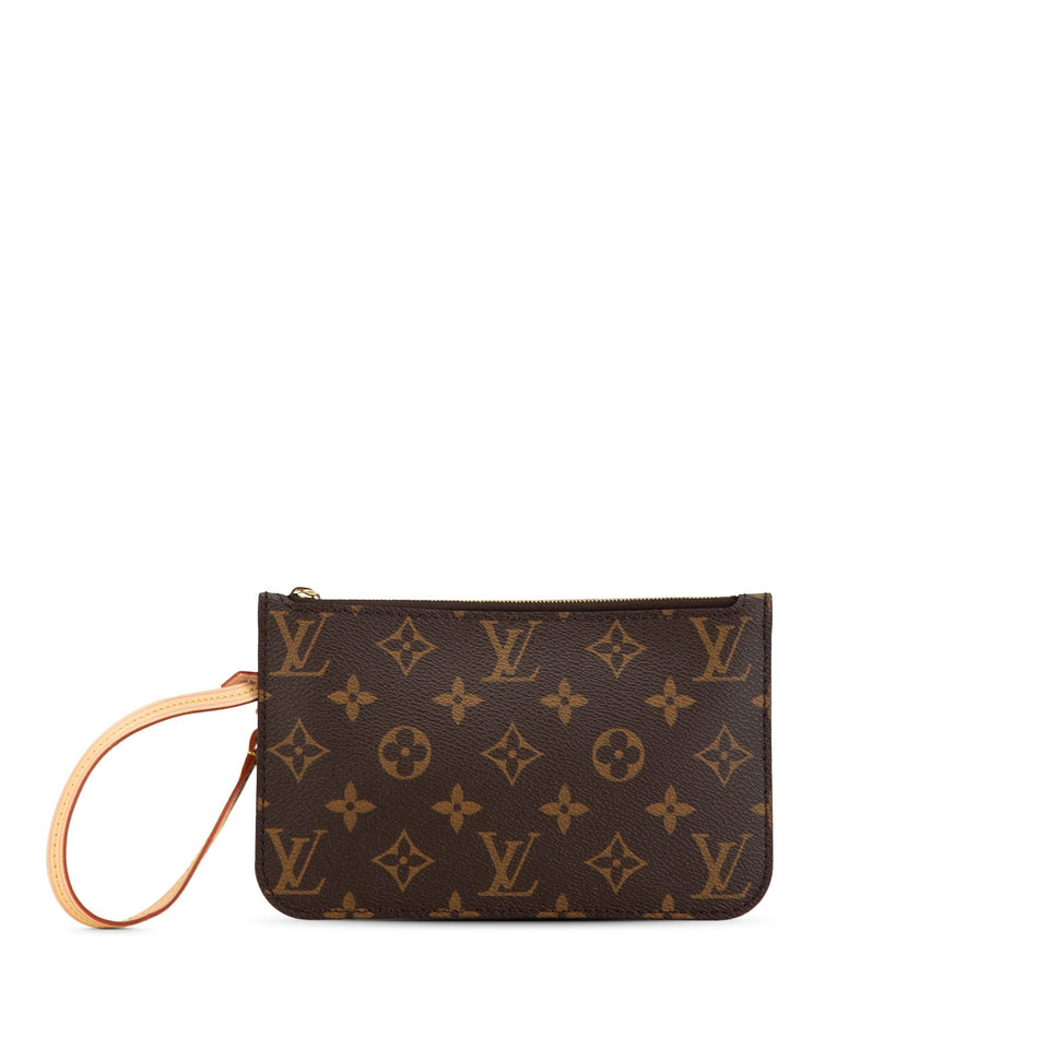 Brown Louis Vuitton Monogram Neverfull Pochette Pouch