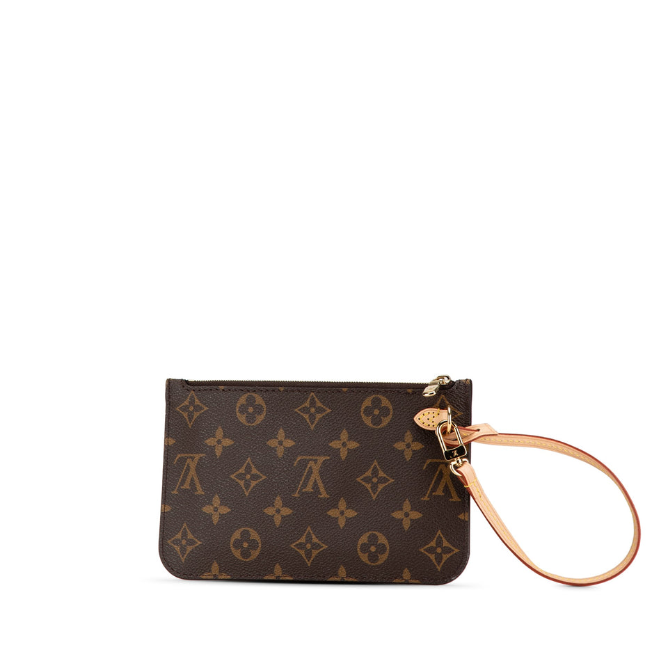 Brown Louis Vuitton Monogram Neverfull Pochette Pouch