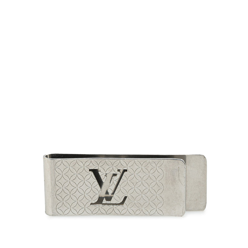 Silver Louis Vuitton Stainless Steel Champs Elysees Money Clip