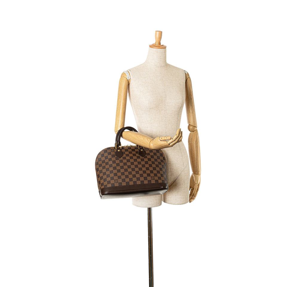 Brown Louis Vuitton Damier Ebene Alma PM Handbag