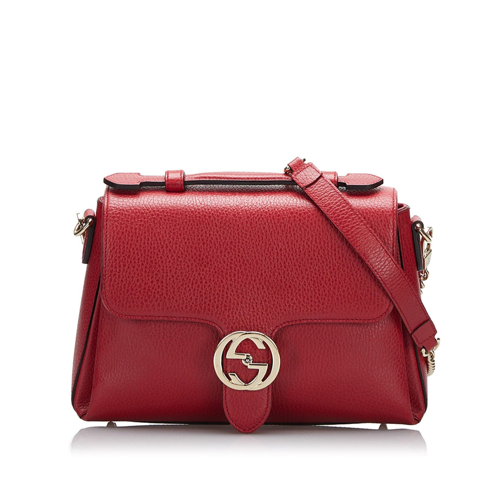 Gucci Interlocking G Handbag Small Red