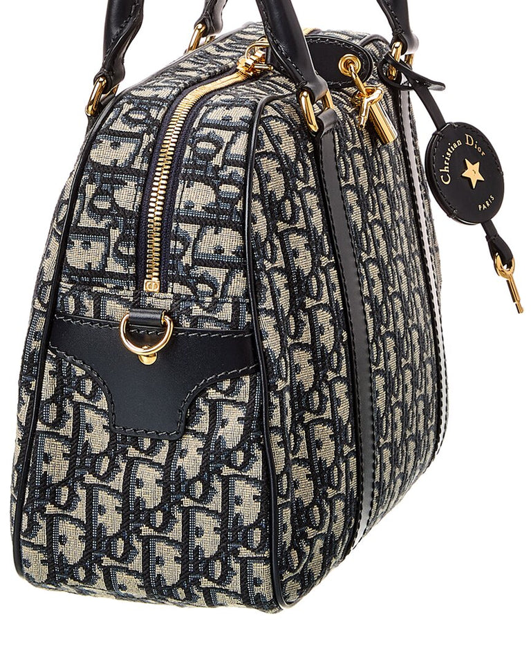 Dior Oblique Canvas & Leather Bowling Bag