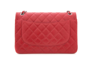 Chanel Red  Jumbo Caviar Double Flap Handbag