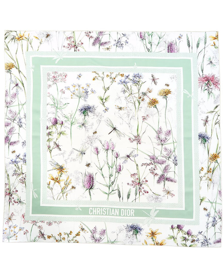 Dior Flora Print Silk Scarf