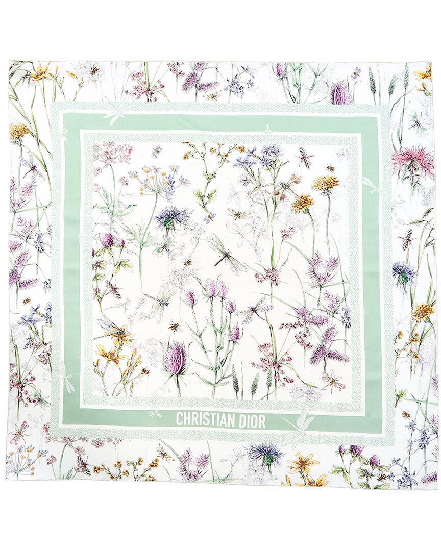 Dior Flora Print Silk Scarf