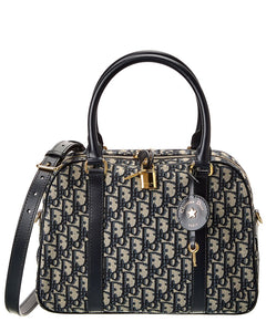 Dior Oblique Canvas & Leather Bowling Bag