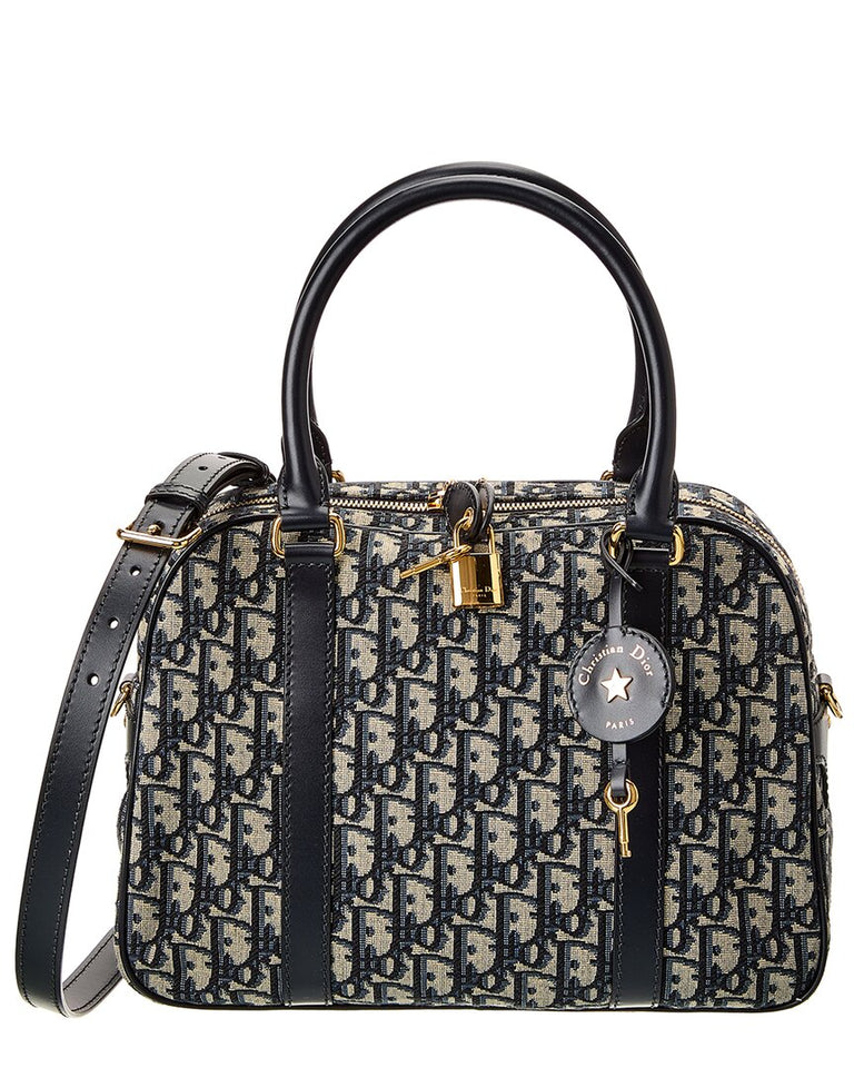 Dior Oblique Canvas & Leather Bowling Bag