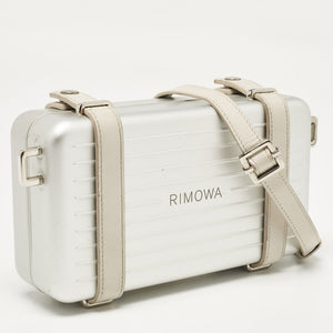 Christian Dior X Rimowa Silver Aluminum And Leather Personal Clutch Bag