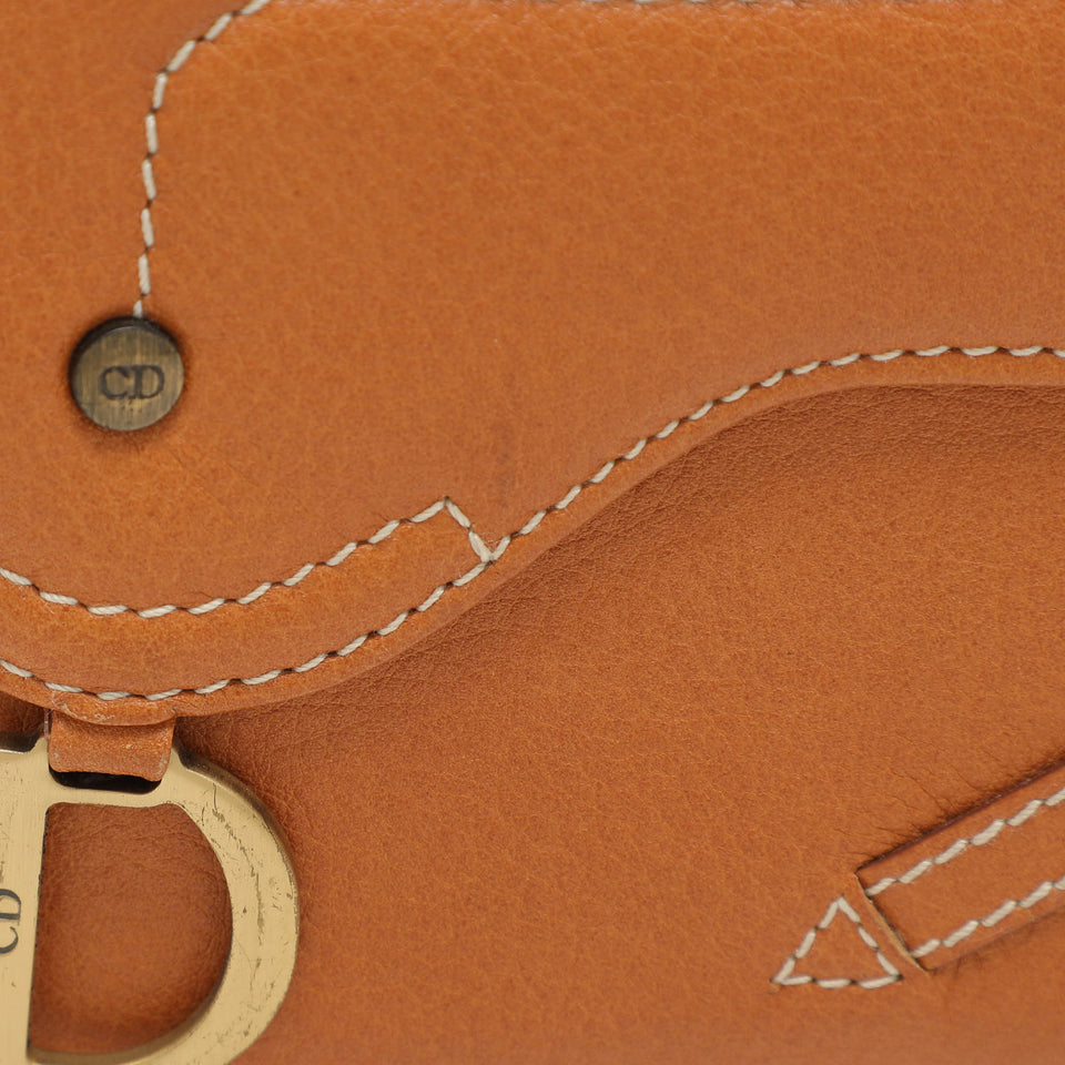 Dior Tan Leather Saddle Bifold Wallet
