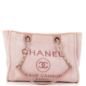 CHANEL Deauville Tote Mixed Fibers Small