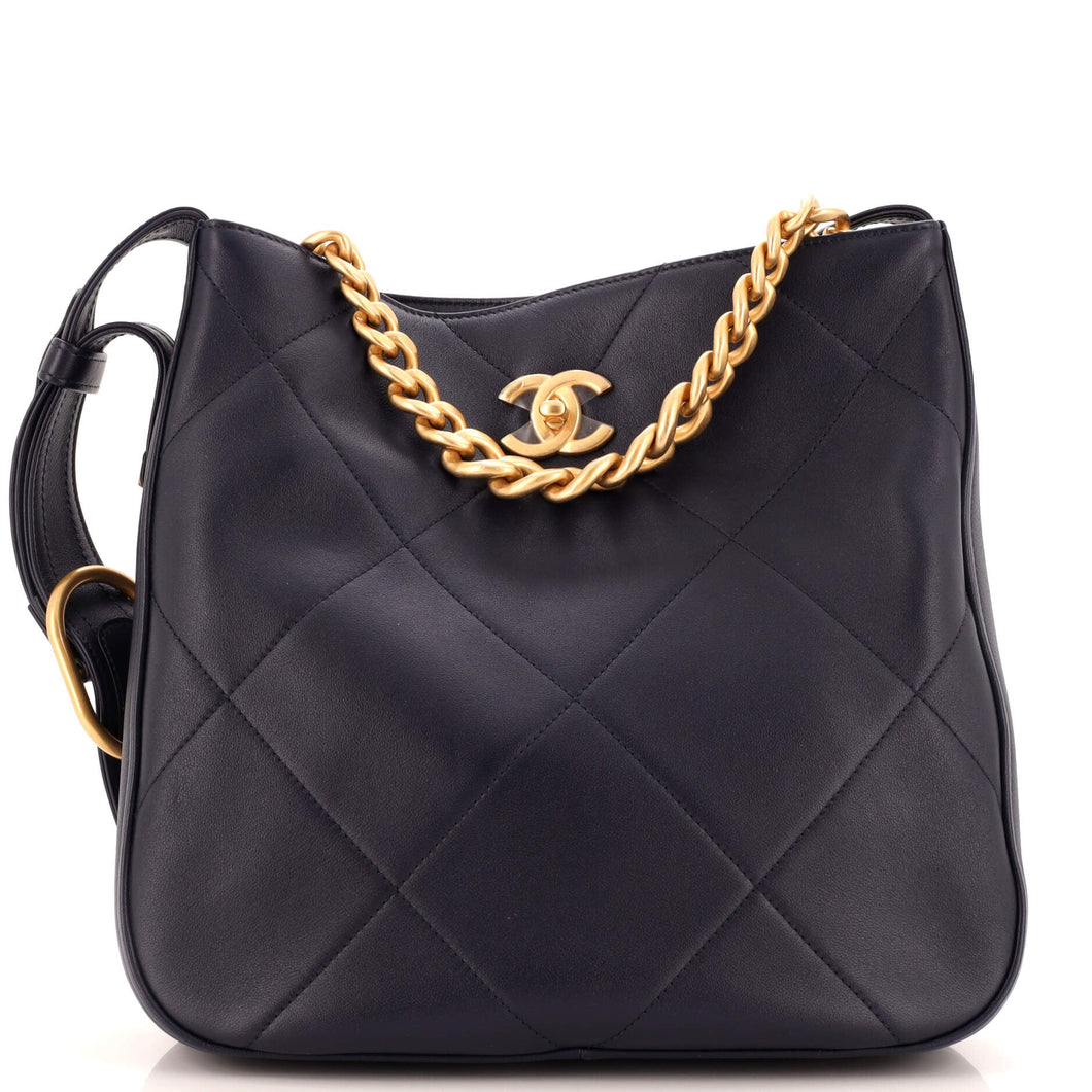 CHANEL Easy Mood Hobo Quilted Calfskin