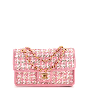 CHANEL Classic Single Flap Bag Woven Lambskin and Viscose Small