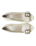 Dior Amazone Peep-Toe Pumps in Cream Leather