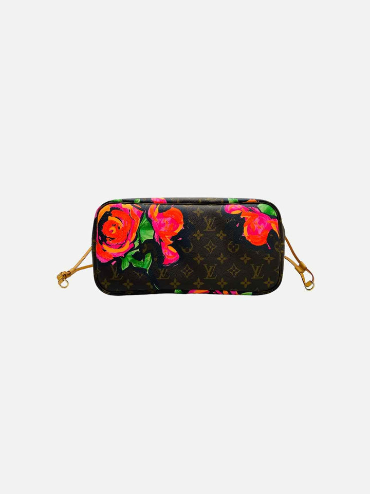 LOUIS VUITTON Roses Neverfull Brown w/ Pink Tote Bag