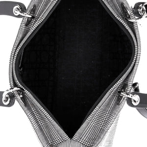Dior Large Lady Dior Houndstooth Print Hand Bag in Canvas