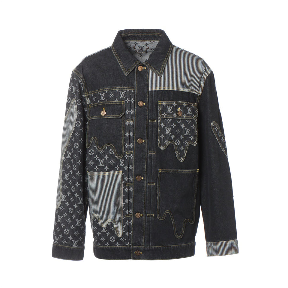 Louis Vuitton x NIGO 22SS Cotton Denim Jacket 48 Mens Black RM221M Monogram tagged