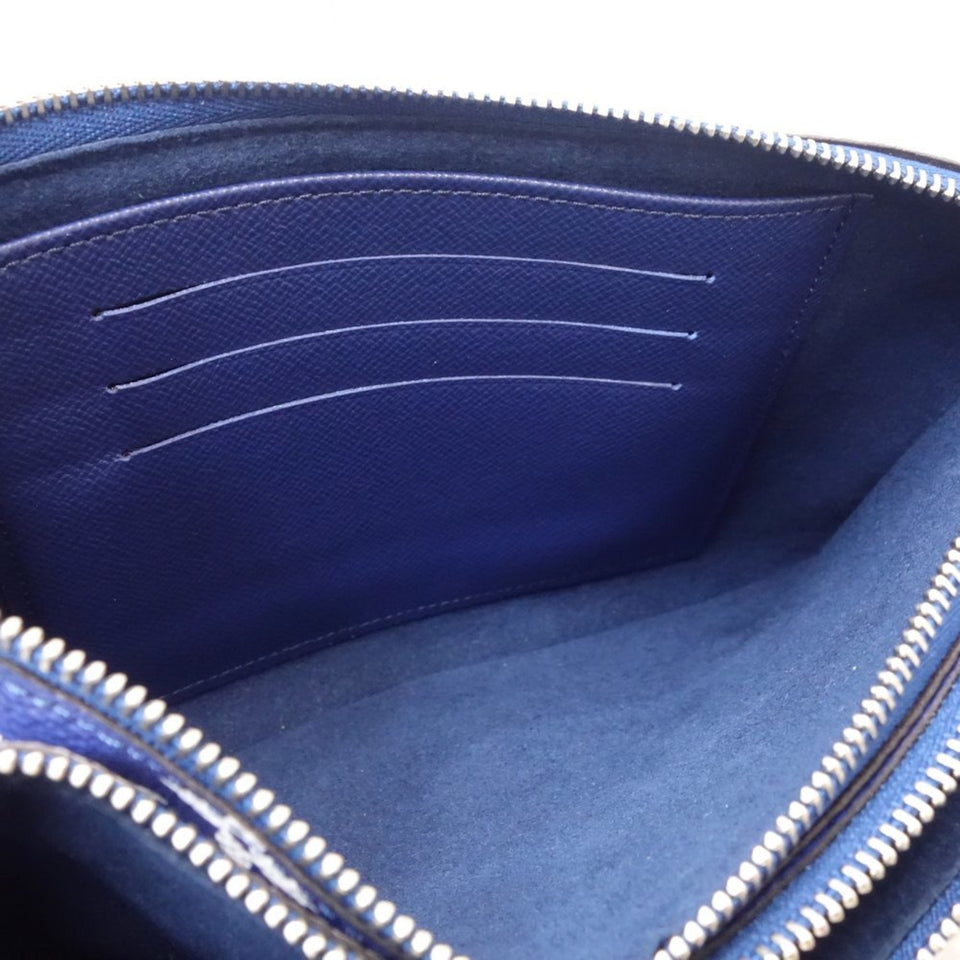 Louis Vuitton Double Zip  Canvas Clutch Bag