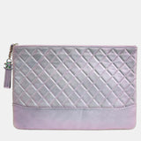 Purple Leather Gabrielle Clutch