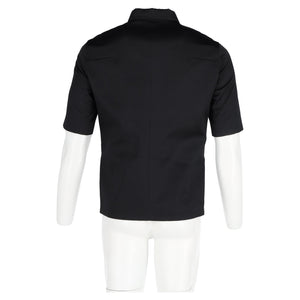 Dior Zip Front Shirt in Black Cotton
