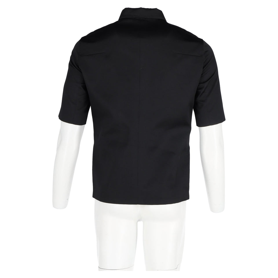 Dior Zip Front Shirt in Black Cotton