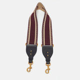 Dior Burgundy Embroidered Canvas And Leather Book Shoulder Strap