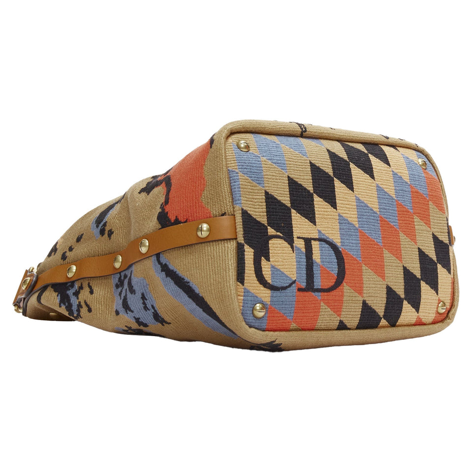 Dior Dioravenue Sauvage Special Edition Logo Canvas Embroidery Hobo Bag