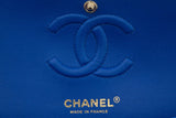 Chanel Electric Blue Matte Caviar Chevron Small Flap CGHW Handbag
