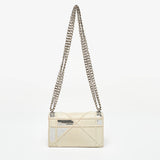 Dior Off White Leather And Sequin Mini Diorama Flap Bag