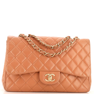 CHANEL Classic Single Flap Bag Quilted Lambskin Jumbo