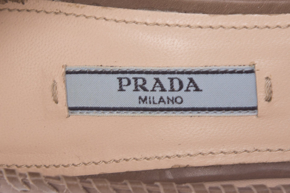 Prada Taupe Leather Pumps SZ 38