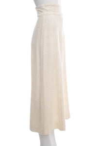 Chanel Cream Woven Maxi Skirt SZ 36
