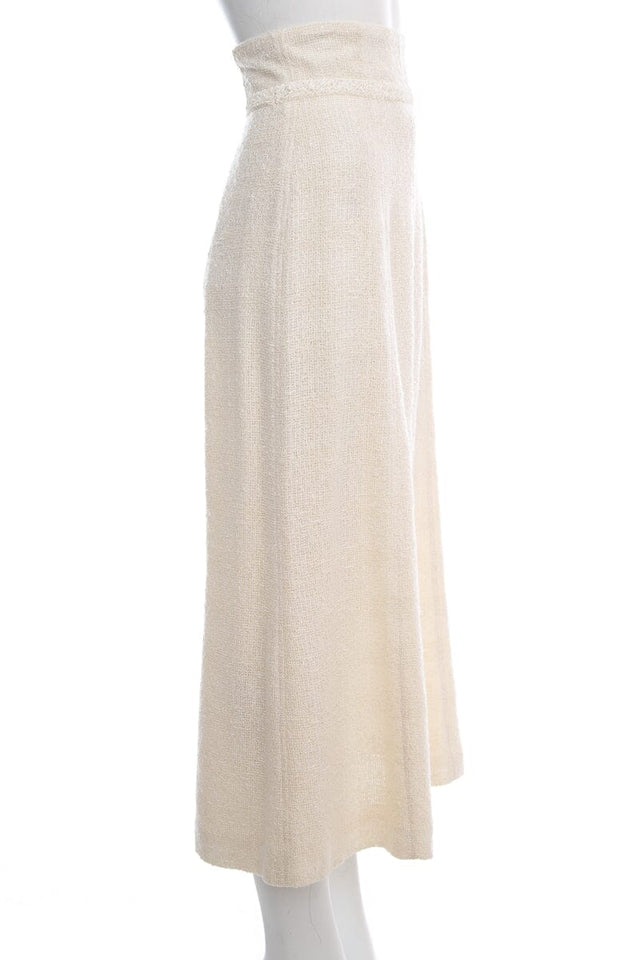 Chanel Cream Woven Maxi Skirt SZ 36