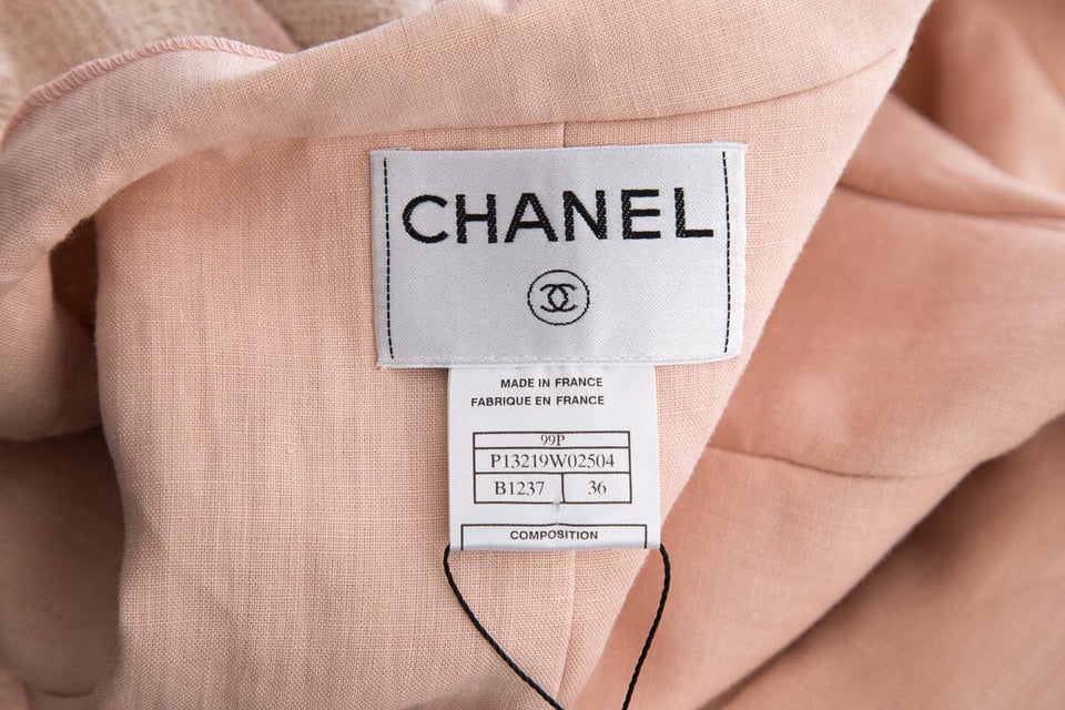 Chanel 1999 Pink Woven Linen Jacket SZ 36