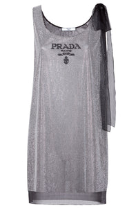 PRADA Rhinestone Dress Silver