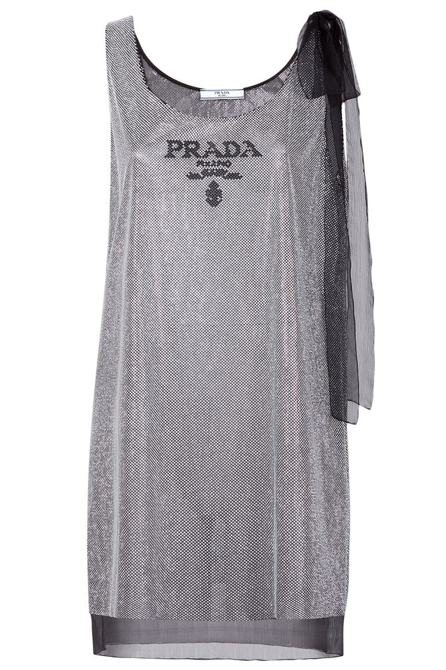 PRADA Rhinestone Dress Silver