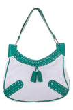Burberry Vintage White & Green Handbag