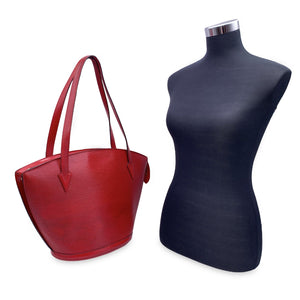 LOUIS VUITTON Vintage Epi Red Leather Saint Jacques Gm Tote Bag