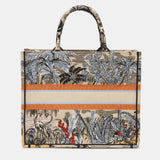 Dior color Toile De Jouy Tropicalia Embroidered Canvas Large Book Tote