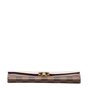 Louis Vuitton Damier Portefolio Clapton Long Wallet N64447 Magnolia Pink Brown PVC Leather  LOUIS VUITTON