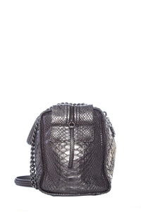 Chanel Gunmetal Python Bowler RHW Handbag
